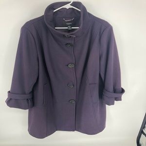 Alfani Purple Wool Blend Trench Coat Womans
